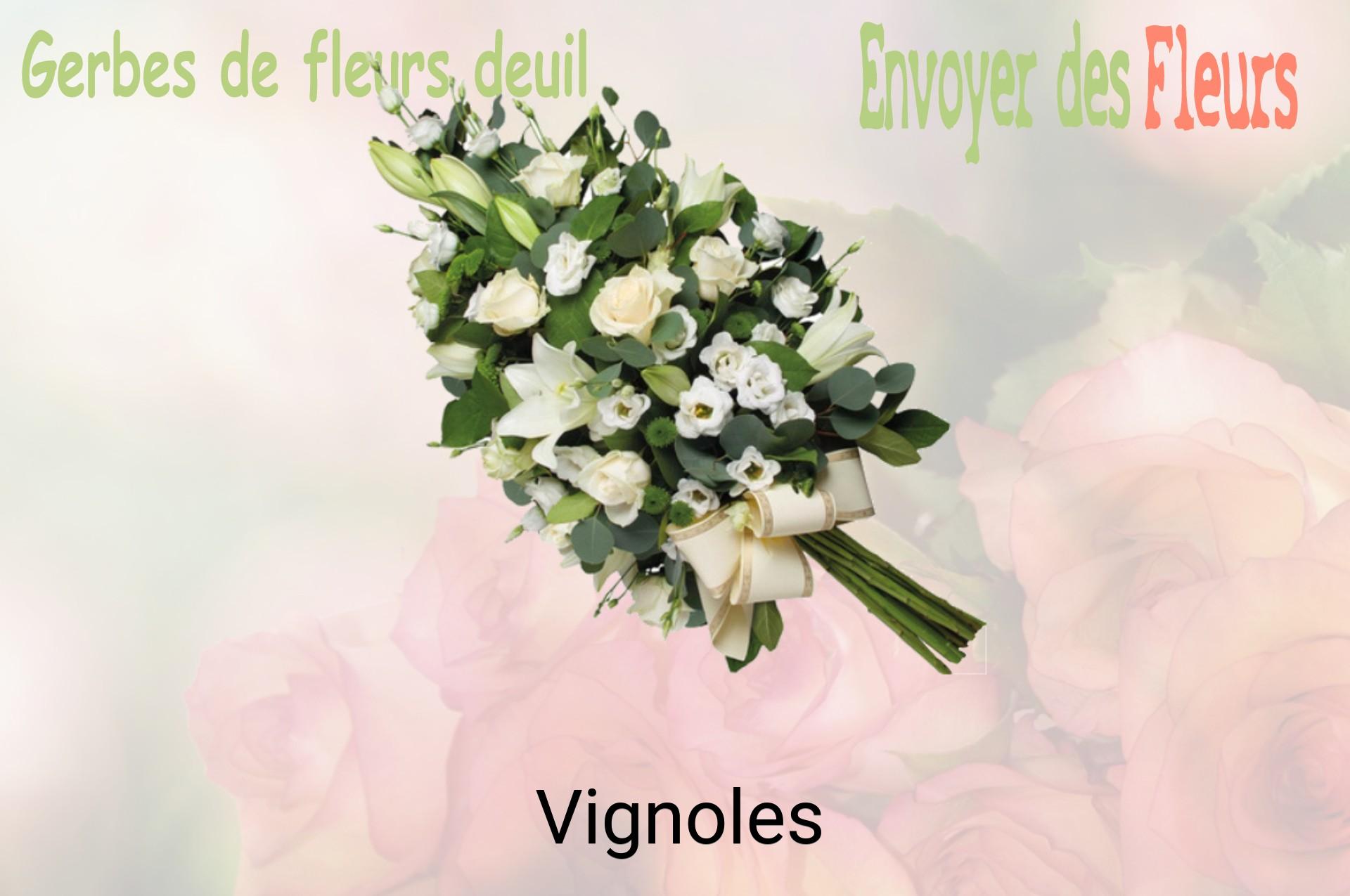 Gerbe de fleurs de deuil livrée à Vignoles
